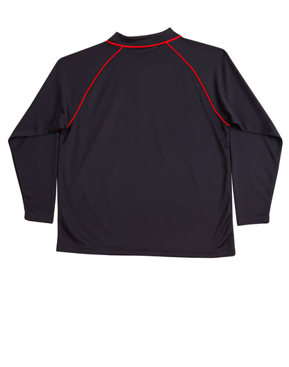 Winning Spirit Men's CoolDry® Raglan Long Sleeve Contrast Polo-(PS43)