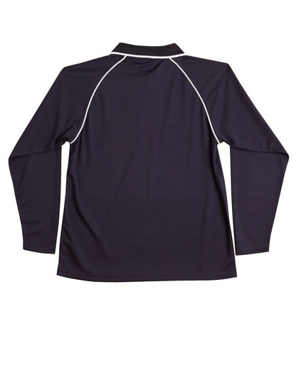 Winning Spirit Men's CoolDry® Raglan Long Sleeve Contrast Polo-(PS43)