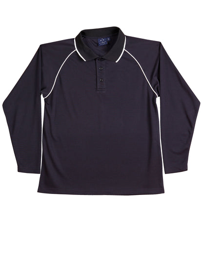 Winning Spirit Marathon Cooldry Raglan Long Sleeve Contrast Polo Kids-(PS43K)