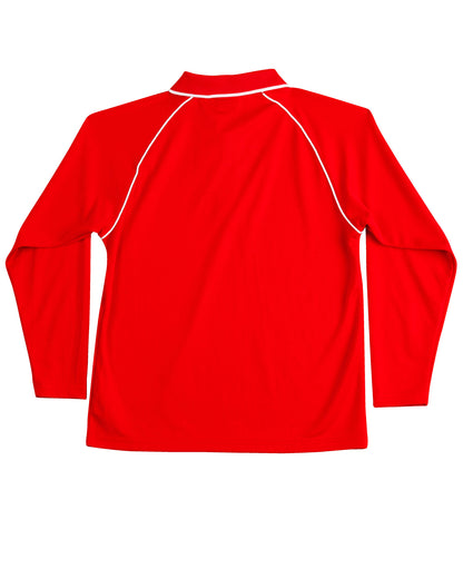 Winning Spirit Men's CoolDry® Raglan Long Sleeve Contrast Polo-(PS43)