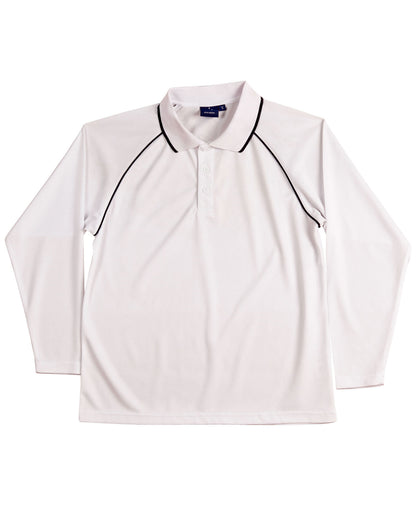 Winning Spirit Marathon Cooldry Raglan Long Sleeve Contrast Polo Kids-(PS43K)