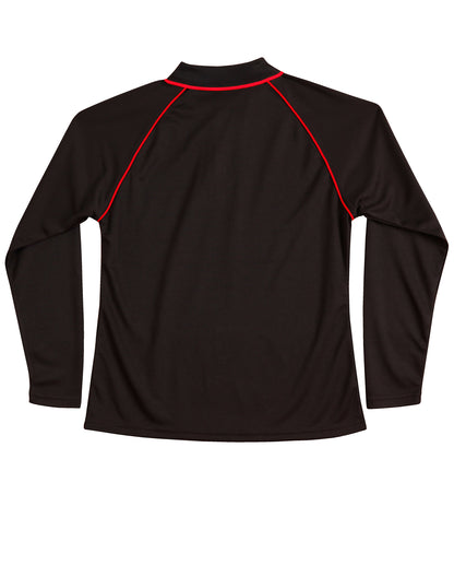 Winning Spirit Ladies' CoolDry® Raglan Long Sleeve Contrast Polo-(PS44)