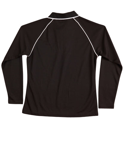 Winning Spirit Ladies' CoolDry® Raglan Long Sleeve Contrast Polo-(PS44)