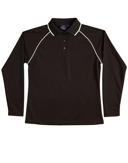 Winning Spirit Ladies' CoolDry® Raglan Long Sleeve Contrast Polo-(PS44)