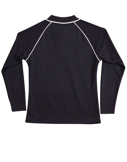 Winning Spirit Ladies' CoolDry® Raglan Long Sleeve Contrast Polo-(PS44)
