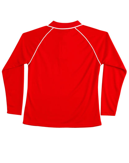 Winning Spirit Ladies' CoolDry® Raglan Long Sleeve Contrast Polo-(PS44)
