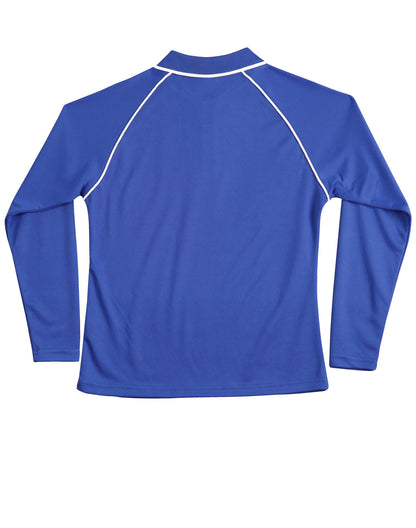 Winning Spirit Ladies' CoolDry® Raglan Long Sleeve Contrast Polo-(PS44)