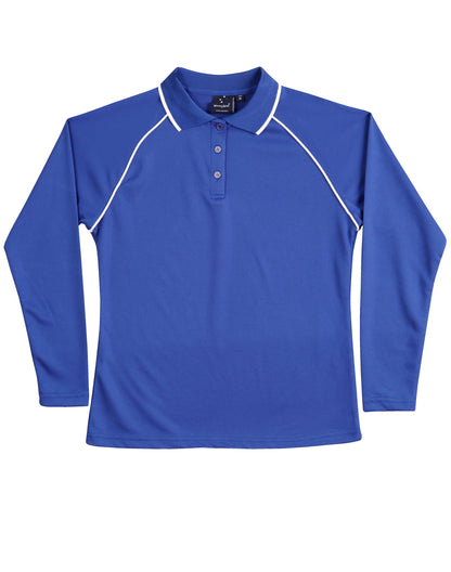 Winning Spirit Ladies' CoolDry® Raglan Long Sleeve Contrast Polo-(PS44)
