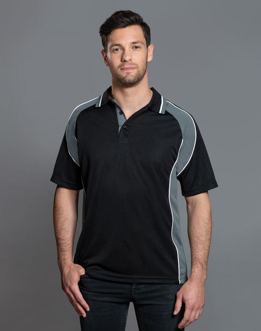 Winning Spirit Men's CoolDry® Short Sleeve Contrast Polo-(PS49)