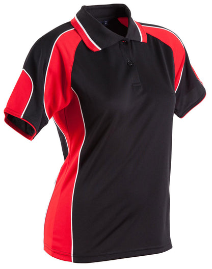 Winning Spirit Ladies' CoolDry® Contrast Polo with Sleeve Panels 1st (11 Colour)-(PS62)
