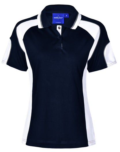 Winning Spirit Ladies' CoolDry® Contrast Polo with Sleeve Panels 1st (11 Colour)-(PS62)