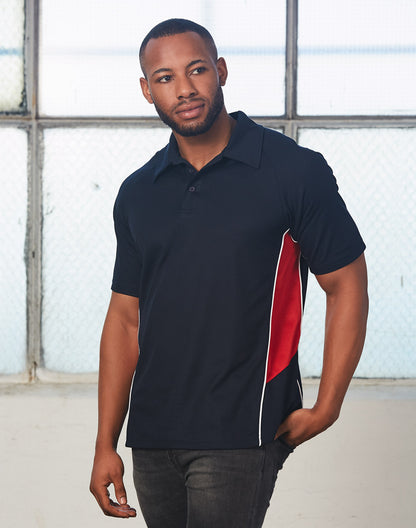 Winning Spirit Men's TrueDry® Tri-colour, Short Sleeve Polo-(PS68)