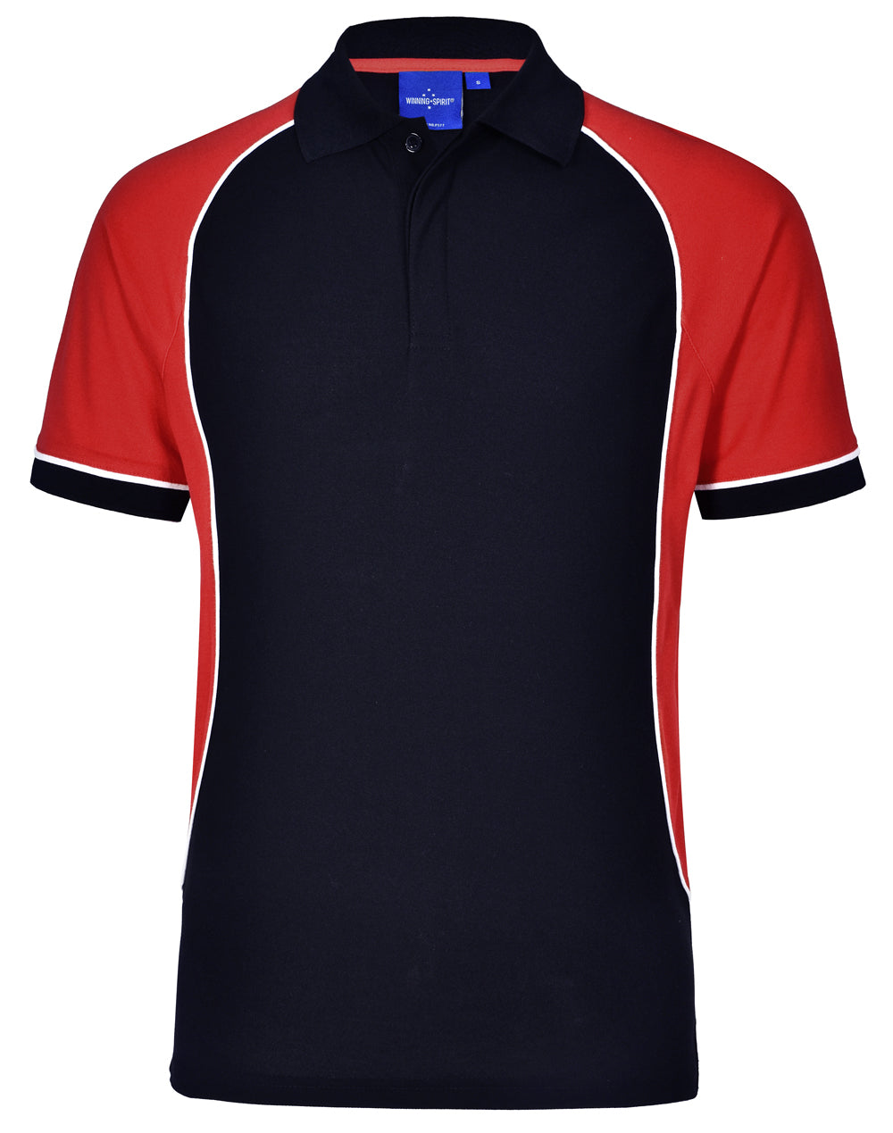 Winning Spirit Men's TrueDry® Tri-colour Short Sleeve Pique Polo-(PS77)