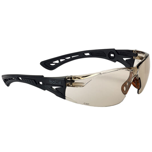 Bolle Safety Rush+ Small Bssi Platinum Asaf Copper (Csp) Lens W/Matt Black Temples - Soft Drawstring Pouch -(PSSRUSPC142B)