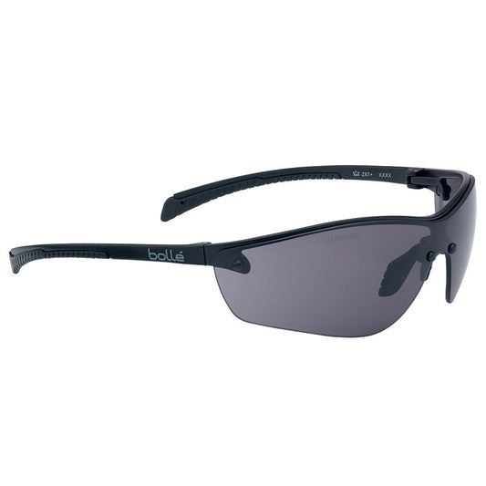 Bolle Safety Silium+ Bssi Platinum Asaf Smoke Lens W/Matt Black Temples - Soft Drawstring Pouch - (PSSSILI443B)