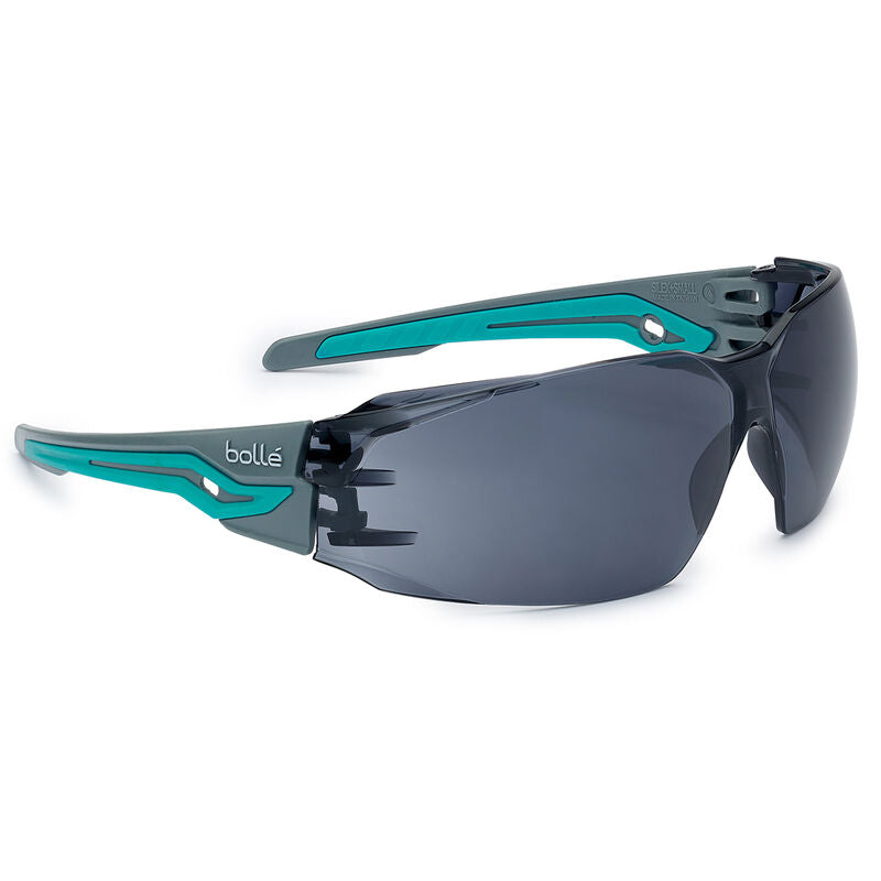 Bolle Safety Silex+ Small Platinum Asaf Smoke Lens Grey/Green Temples - (PSSSILP4262) (10 Pack)