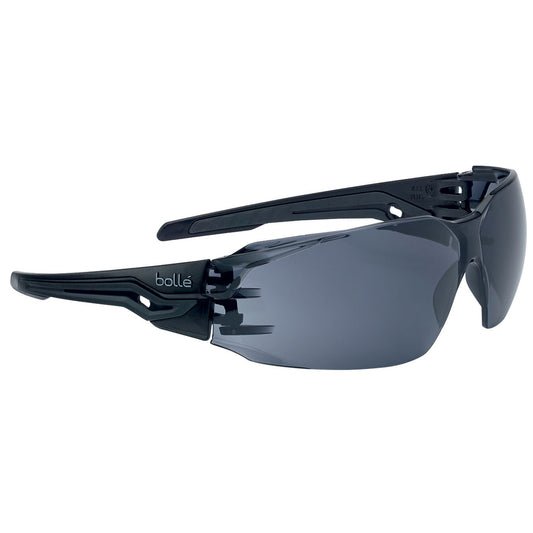 Bolle Safety Silex+ Bssi Platinum Asaf Smoke Pc Lens W/Matt Black Temples - Soft Drawstring Pouch - (PSSSILP443B)