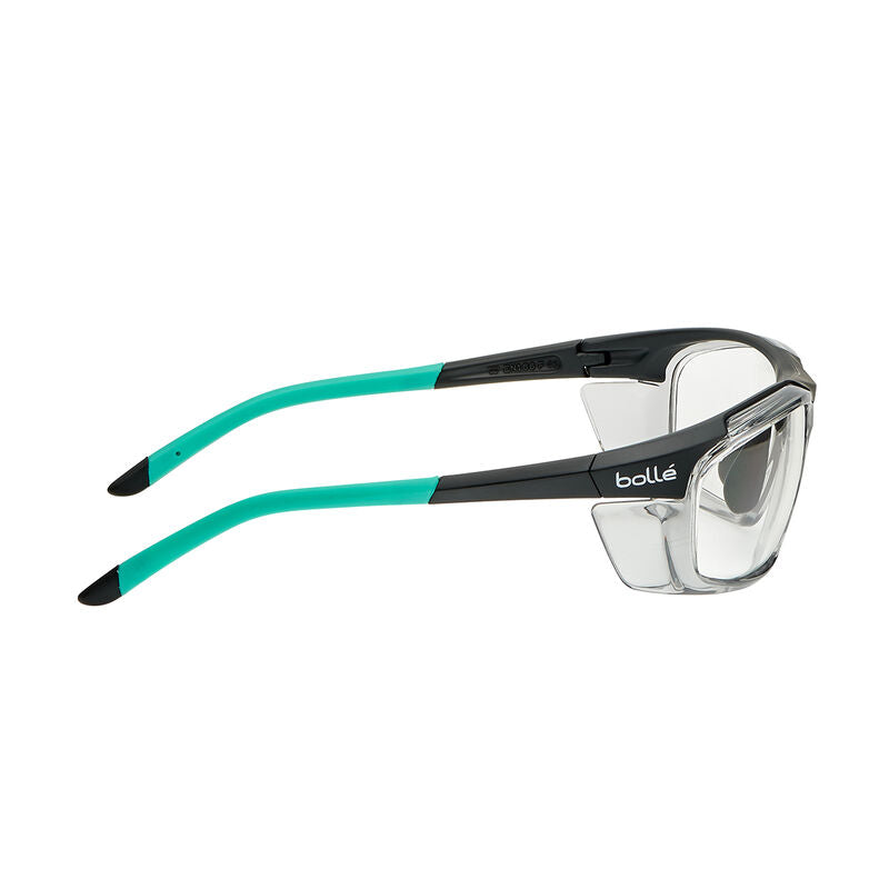 Bolle Safety HARPER Turquoise / Black Frame with Clear "Blue Light Protective" PC Lens-(PXFHARP208)