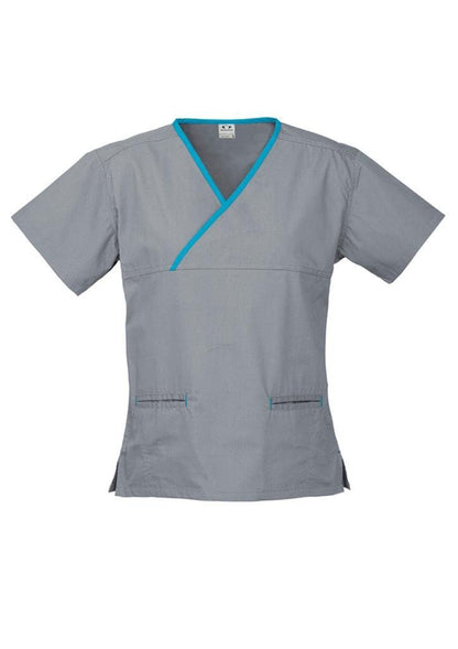 Biz Collection Womens Contrast Scrub Top (H10722)