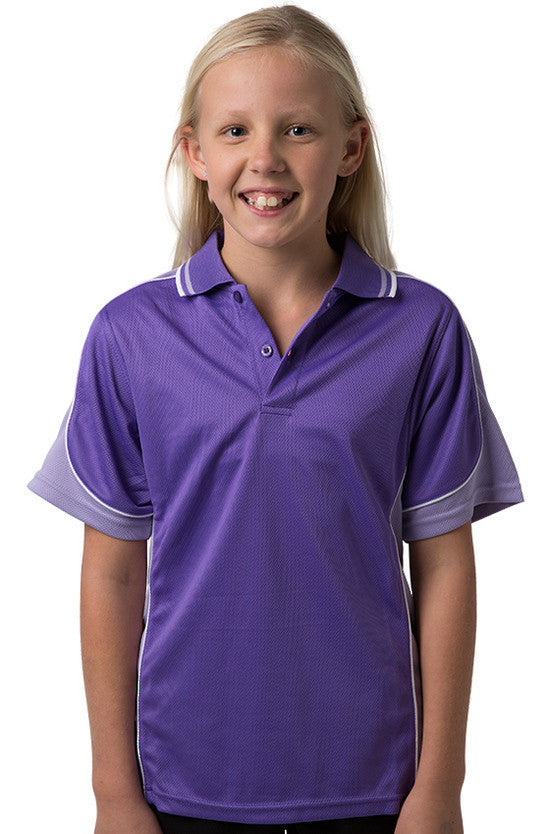 Be Seen-Be Seen Kids Polo Shirt With Striped Collar 4th(14 Color )-Purple-Lavender-White / 6-Uniform Wholesalers - 2