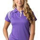 Be Seen-Be Seen Ladies Sleeve Polo Shirt With Striped Collar 2nd( 6 Color )-Purple-White / 8-Uniform Wholesalers - 2