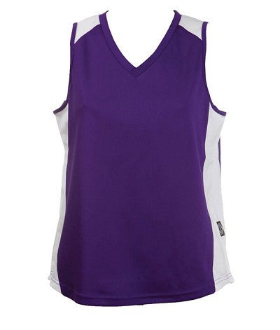 Australian Spirit-Aus Spirt Olympikool Ladies Singlet 2nd ( 9 Colour )-Purple/White / 8-Uniform Wholesalers - 6