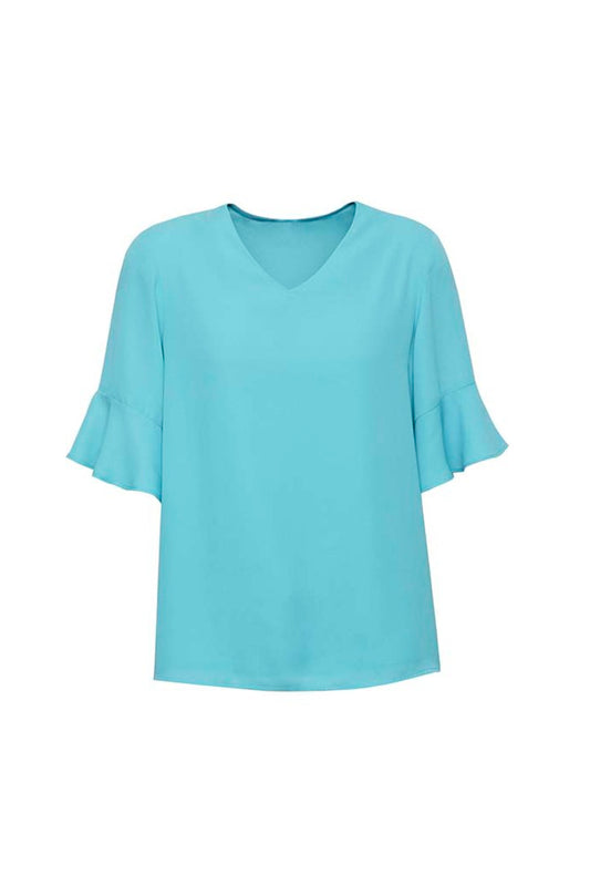 Biz Corporate Womens Aria Fluted Sleeve Blouse RB966LS