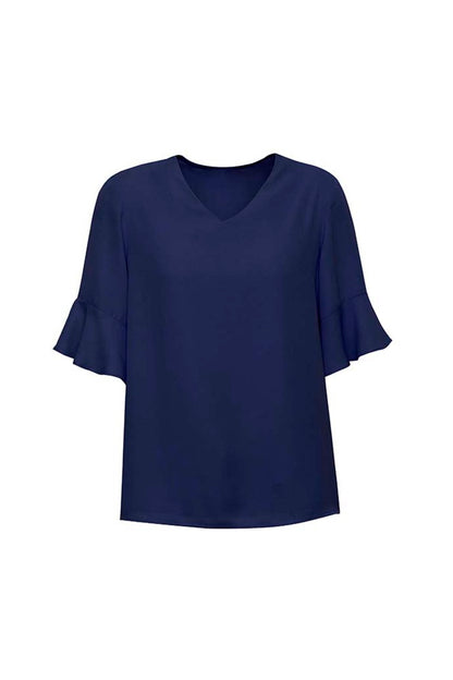 Biz Corporate Womens Aria Fluted Sleeve Blouse RB966LS