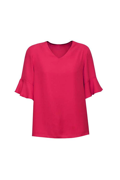 Biz Corporate Womens Aria Fluted Sleeve Blouse RB966LS