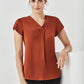 Biz Corporate Womens Kayla V-neck Pleat Blouse (RB967LS)