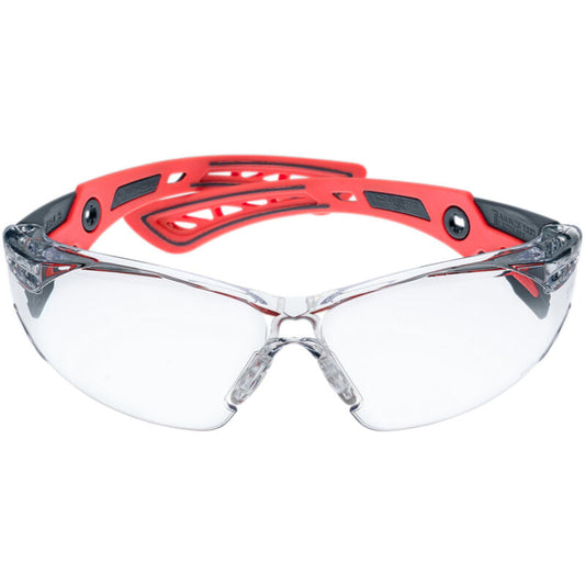 Bolle Safety Rush+ Small Coral / Grey Temples Platinum As/Af Clear Lens - (RUSHPSPSIS)