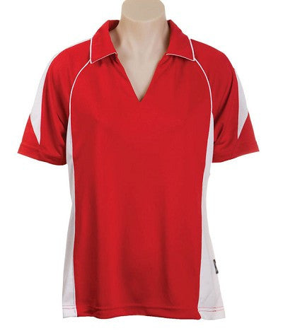 Australian Spirit-Aus Spirt Olympikool Ladies Polo 3rd ( 5 Colour )-Red / White / 8-Uniform Wholesalers - 2