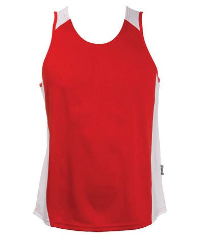Australian Spirit-Aus Spirt Olympikool Mens Singlets 2nd ( 8 Colour )-Red / White / S-Uniform Wholesalers - 6