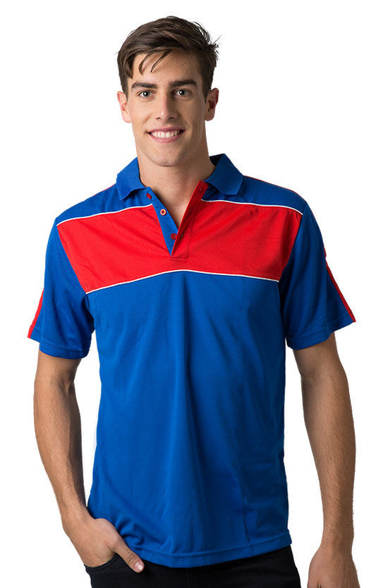 Be Seen-Be Seen Men's Polo With Contrast Shoulder-Royal-Red-White / XS-Uniform Wholesalers - 10