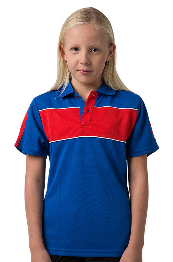 Be Seen-Be Seen Kids Polo With Contrast Shoulder-Royal-Red-White / 6-Uniform Wholesalers - 10