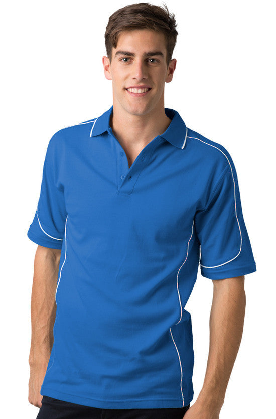 Be Seen-Be Seen Men's Polo Shirt With Contrast Piping-Royal-White / XS-Uniform Wholesalers - 10