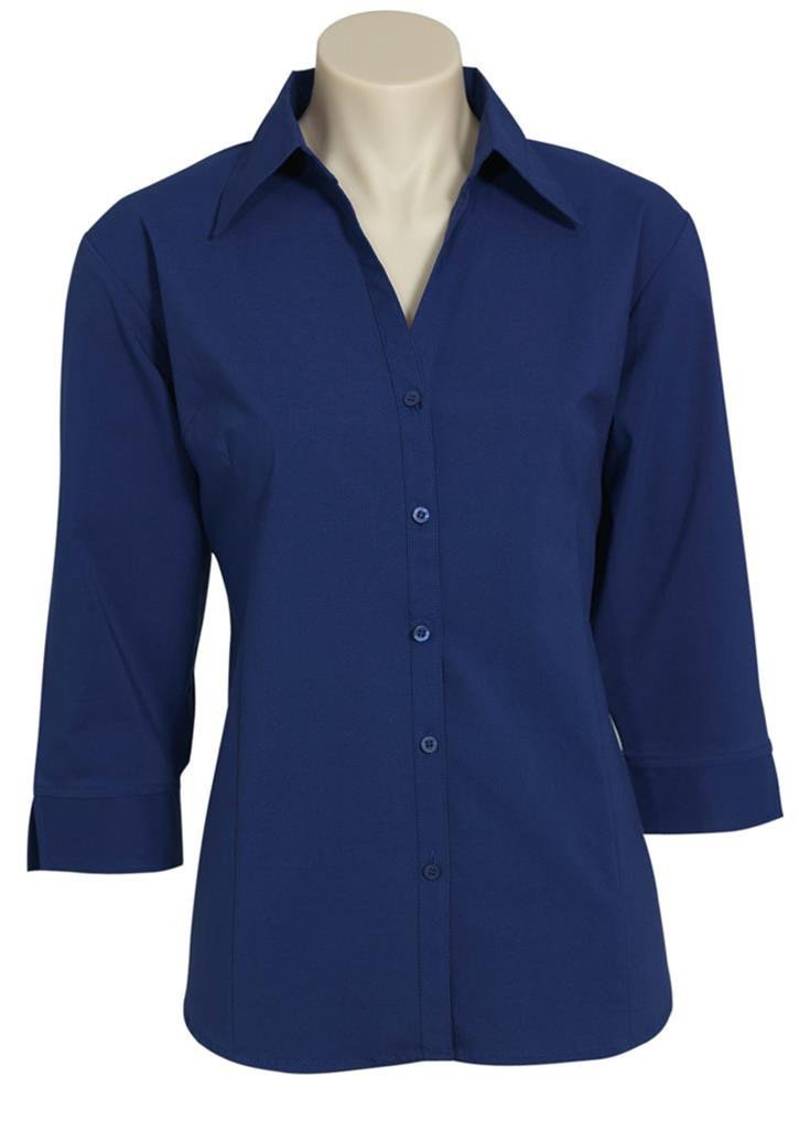 Biz Collection-Biz Collection Ladies Metro Shirt 3/4 Sleeve-Royal / 6-Corporate Apparel Online - 3
