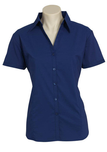 Biz Collection-Biz Collection Ladies Metro Shirt - S/S 2nd (3 Colour)-Royal / 6-Uniform Wholesalers - 2