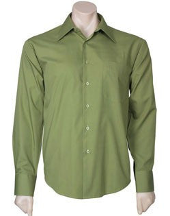 Biz Collection-Biz Collection Mens Metro Long Sleeve Shirt-LIGHT GREEN / 2XL-Uniform Wholesalers - 7