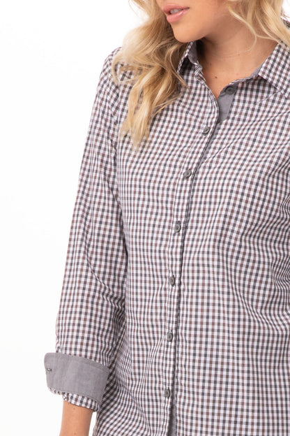 Chef Works Modern Gingham Women's Long Sleeve Dress Shirt (SHC05W)