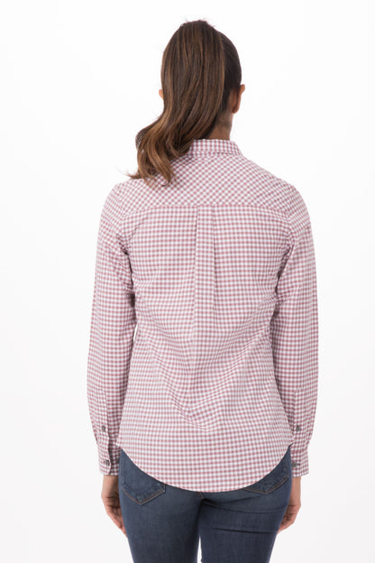 Chef Works Long Sleeve Women Gingham Shirt-(SHC05W)