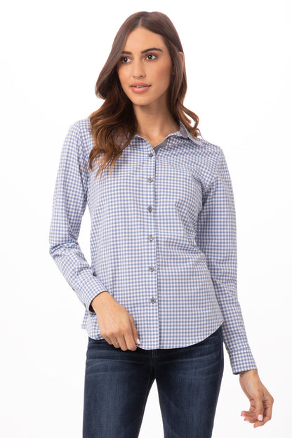 Chef Works Long Sleeve Women Gingham Shirt-(SHC05W)