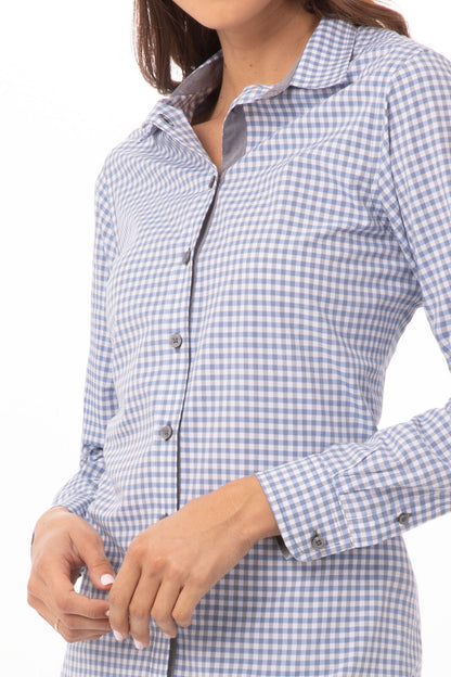 Chef Works Modern Gingham Women's Long Sleeve Dress Shirt (SHC05W)
