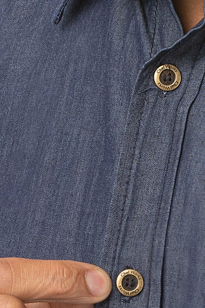 Chef Works Detroit Men's Short Sleeve Denim Shirt (SKS002)