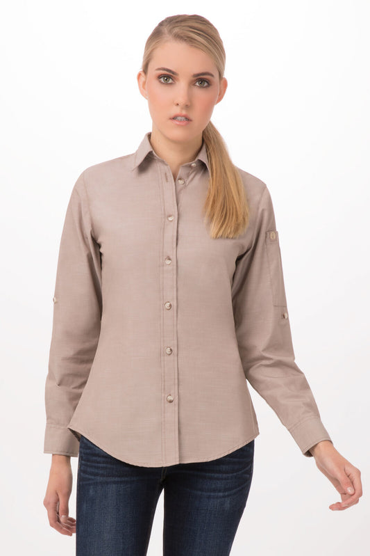 Chef Works Ladies Chambray Shirt-(SLWCH002)