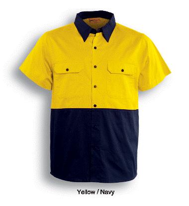 Bocini Hi-Vis Cotton Twill Short Sleeve Shirt (SS1012)