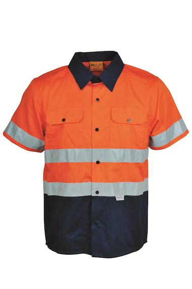 Bocini High-Vis Light Weight Short Sleeve Cotton Drill Work Shirt (SS1231)