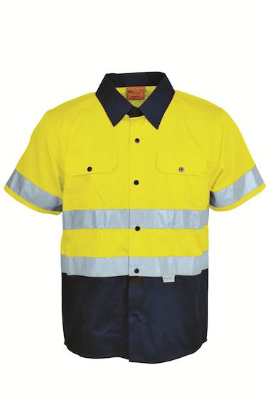 Bocini High-Vis Light Weight Short Sleeve Cotton Drill Work Shirt (SS1231)