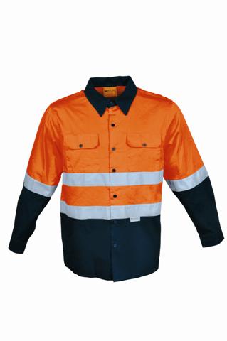 Bocini High-Vis Light Weight Long Sleeve Cotton Drill Work Shirt (SS1232)