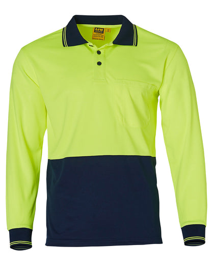 Winning Spirit Hi Visibility Long Sleeve CoolDry Micro-mesh Safety Polo (SW05CD)